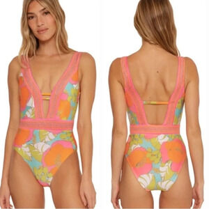 Trina Turk NEW Playa De Flor One Piece Swimsuit Size 12